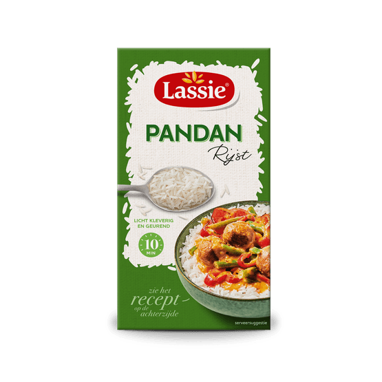 Foto van Lassie Pandanrijst op witte achtergrond