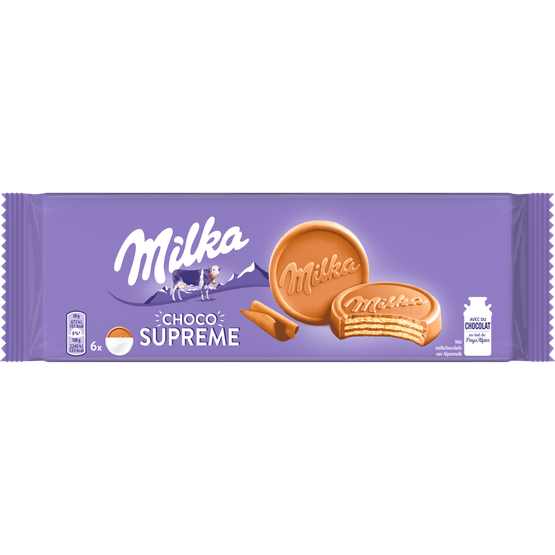 Foto van Milka Chocowafel melk op witte achtergrond