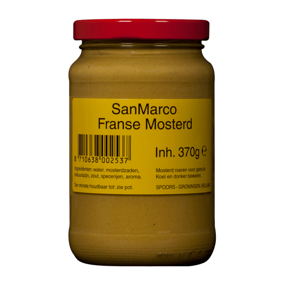 Foto van SanMarco Mosterd frans op witte achtergrond