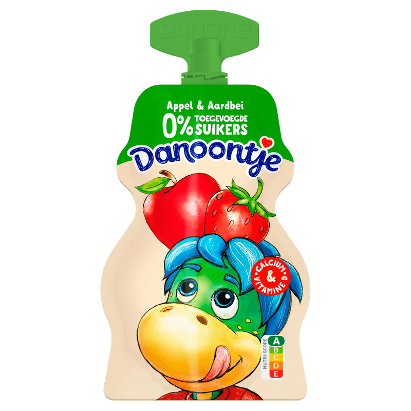 Danoontje Yoghurt Tussendoortje Knijpyoghurt Aardbei Appel Zonder Toegevoegde Suikers
