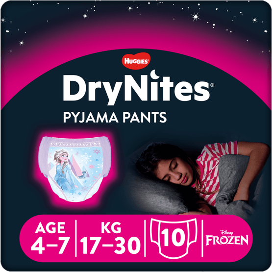 Foto van Huggies Luierbroekje DryNites girl 4-7 jaar op witte achtergrond