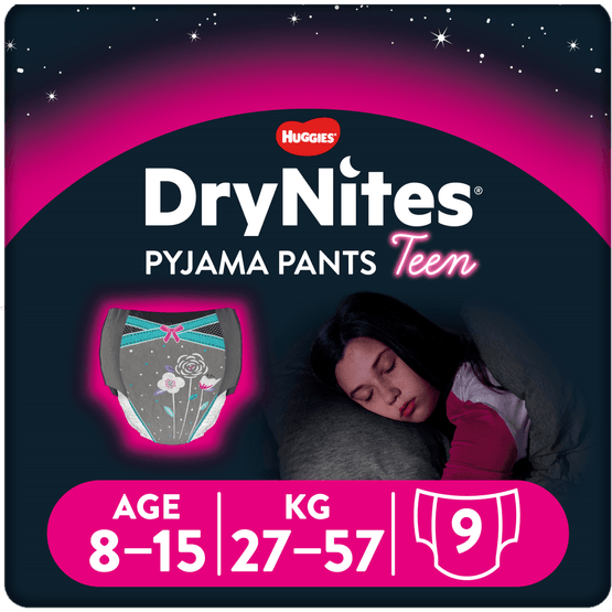 Foto van Huggies Luierbroekje DryNites girl 8-15 jaar op witte achtergrond