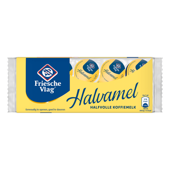 Foto van Friesche Vlag Halvamel op witte achtergrond