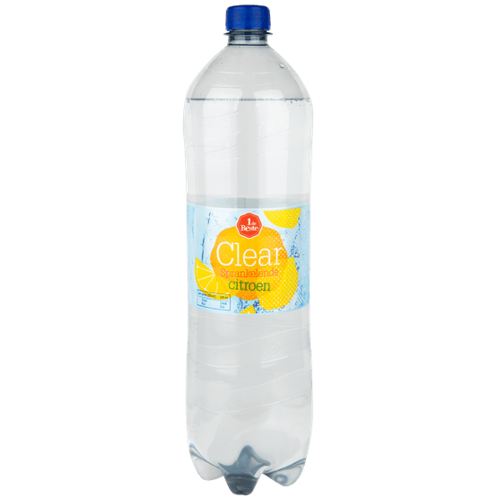 Foto van 1 de Beste Clear sprankelende citroen op witte achtergrond