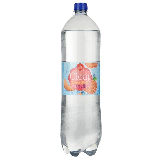 Foto van 1 de Beste Clear sprankelende perzik op witte achtergrond