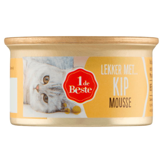 Foto van 1 de Beste Kattenmousse kip op witte achtergrond