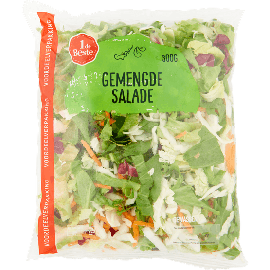 Foto van 1 de Beste Gemengde sla voordeel verpakking op witte achtergrond