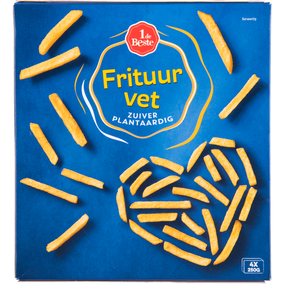 Foto van 1 de Beste Frituurvet vast blok op witte achtergrond