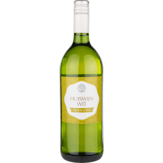 Foto van 1 de Beste Huiswijn wit-droog op witte achtergrond