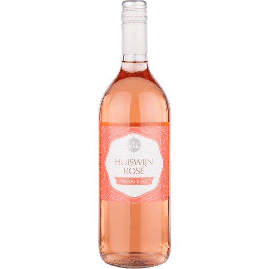 Foto van 1 de Beste Huiswijn rosé droog op witte achtergrond