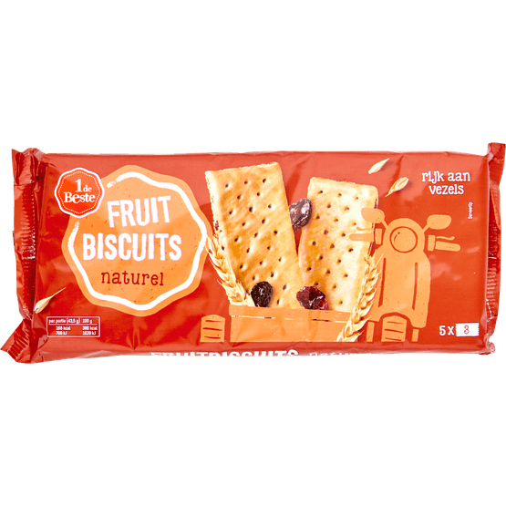 Foto van 1 de Beste Fruitbiscuit naturel op witte achtergrond