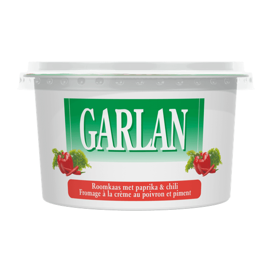 Foto van Garlan Roomkaas paprika & chili op witte achtergrond