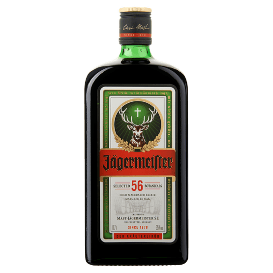 Foto van Jägermeister Kruidenbitter op witte achtergrond