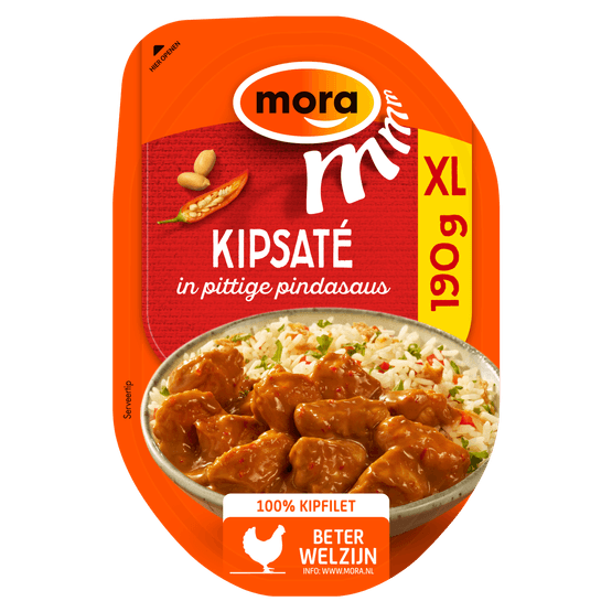 Foto van Mora Kipsaté pittig XL op witte achtergrond