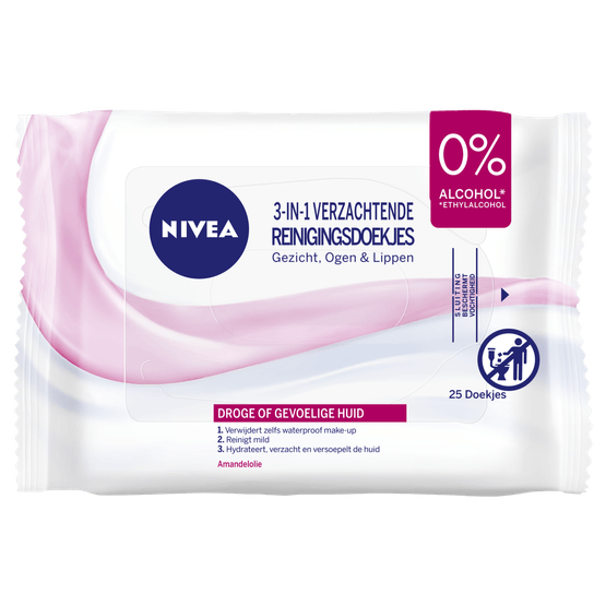 Foto van Nivea Reinigingsdoekjes verzachtend op witte achtergrond