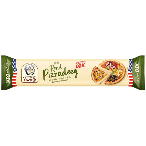 Foto van Tante Fanny Verse pizzadeeg usa extra dik op witte achtergrond