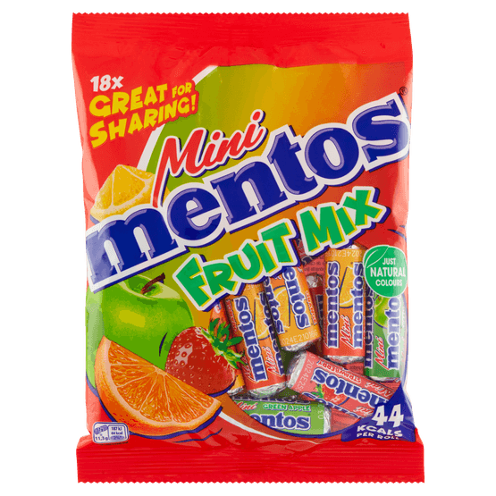 Foto van Mentos Mini fruitmix op witte achtergrond