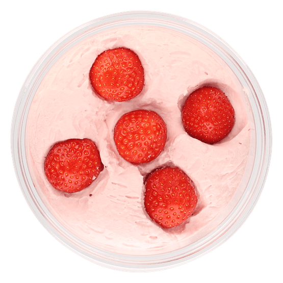 Foto van 1 de Beste Bavarois aardbei op witte achtergrond