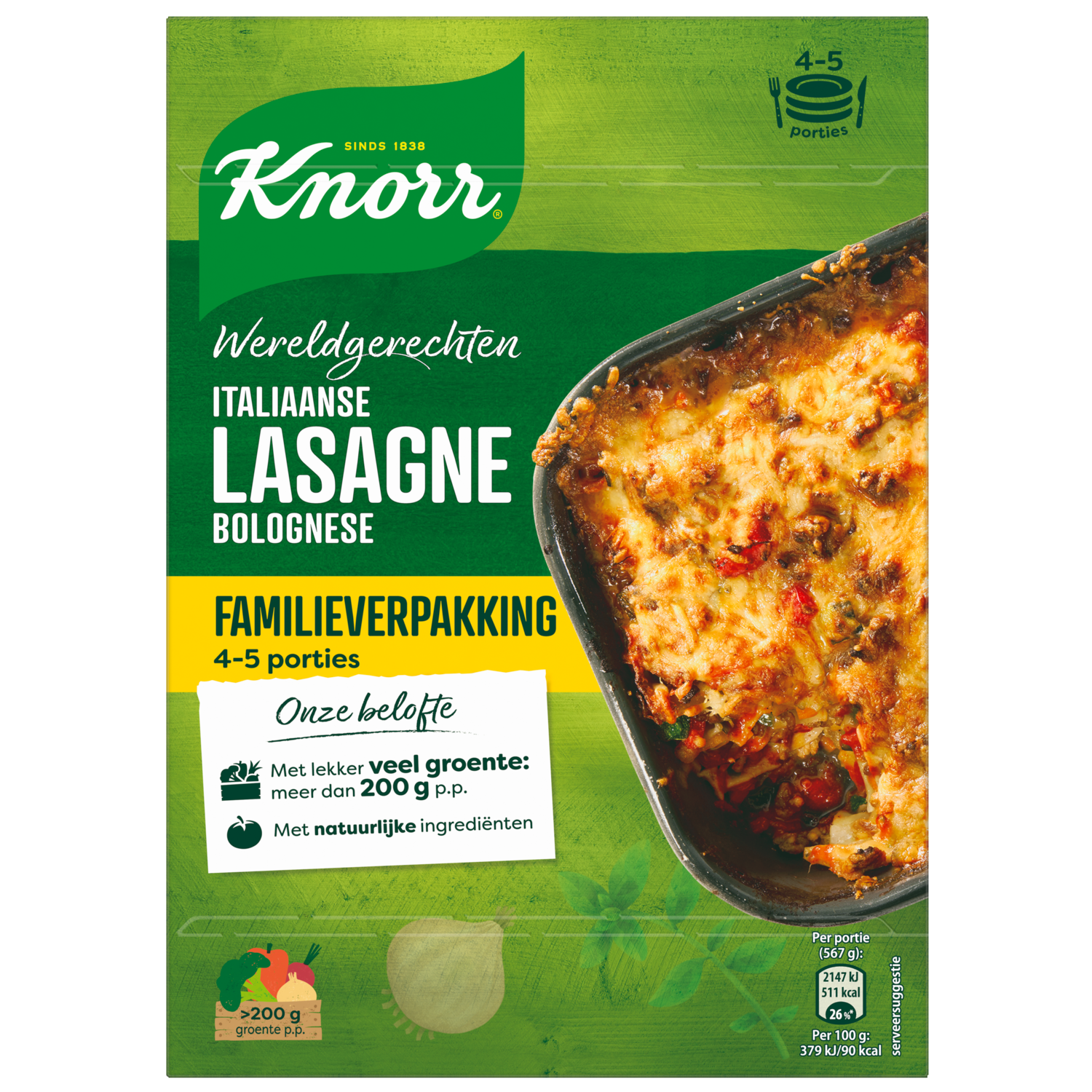 Knorr Wereldgerechten Lasagne Bolognese XXL Italiaanse 351 g