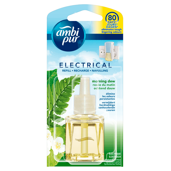 Foto van Ambi Pur Electrical navulling ochtend dauw op witte achtergrond
