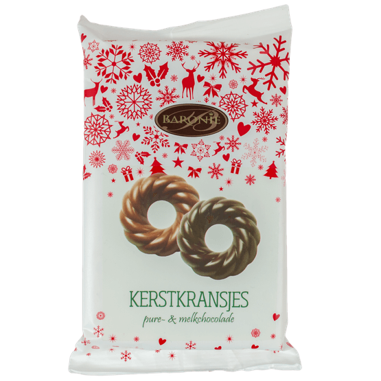 Foto van Baronie Kransjes massief melk/puur op witte achtergrond