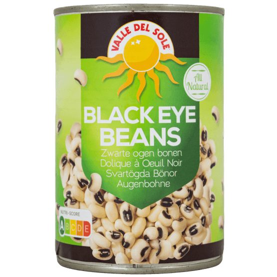 Foto van Valle Del Sole Black eyed beans op witte achtergrond