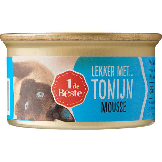 Foto van 1 de Beste Kattenmousse tonijn op witte achtergrond