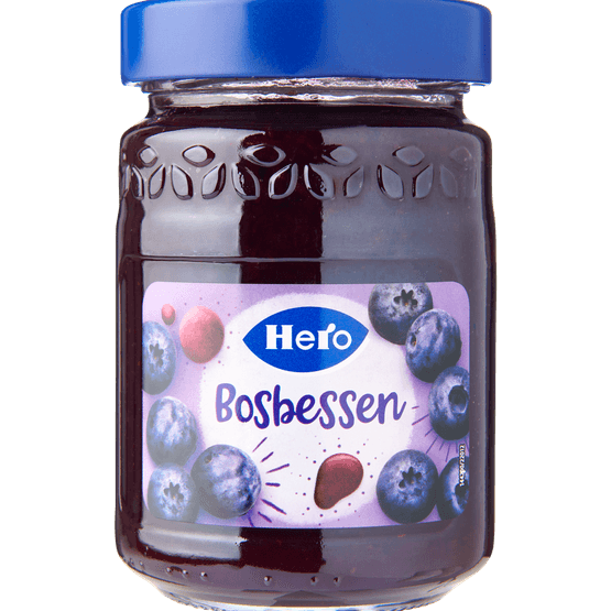 Foto van Hero Vruchtenspread bosbessen op witte achtergrond