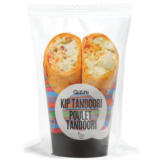 Foto van Qizini Wrap kip tandoori 2st op witte achtergrond