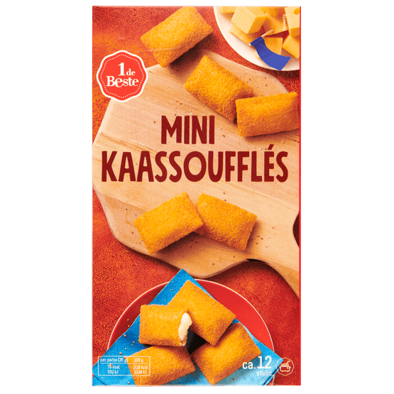 Foto van 1 de Beste Kaassouffle mini oven 10 stuks op witte achtergrond