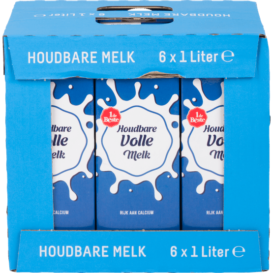 Foto van 1 de Beste Houdbare volle melk 6 stuks op witte achtergrond