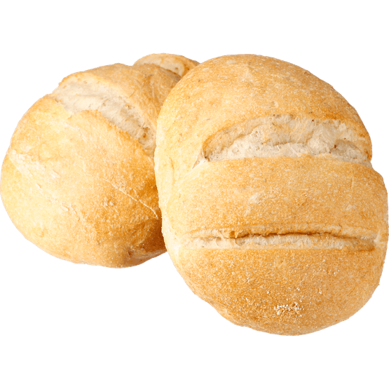 Foto van Italiaanse bol wit tarwebroodje met oregano op witte achtergrond