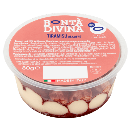 Foto van Tiramisu op witte achtergrond