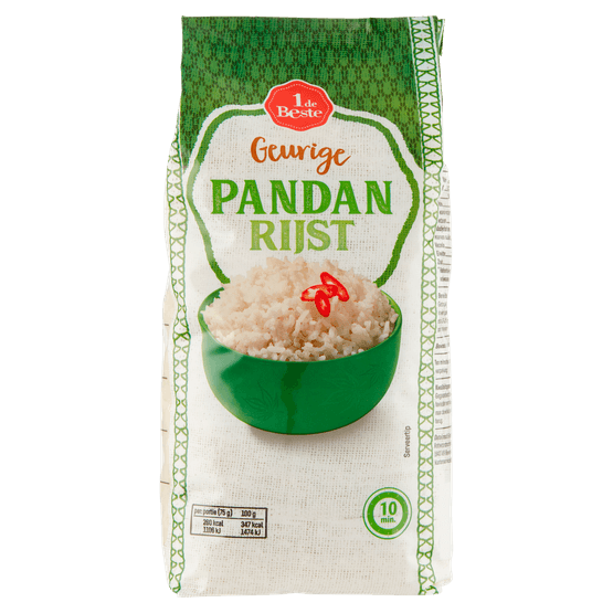 Foto van 1 de Beste Pandan rijst op witte achtergrond