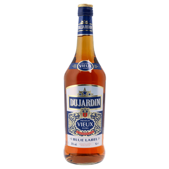 Foto van Dujardin Vieux blauw op witte achtergrond