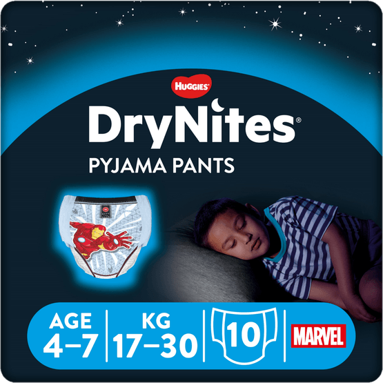 Foto van Huggies Luierbroekje DryNites boy 4-7 jaar op witte achtergrond