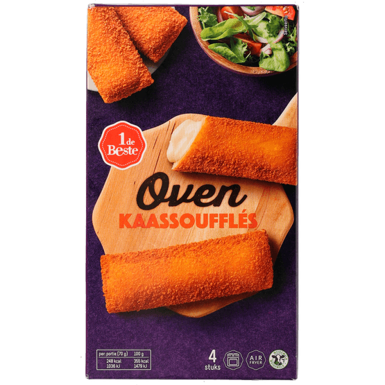 Foto van 1 de Beste Oven kaassouffles 4 stuks op witte achtergrond