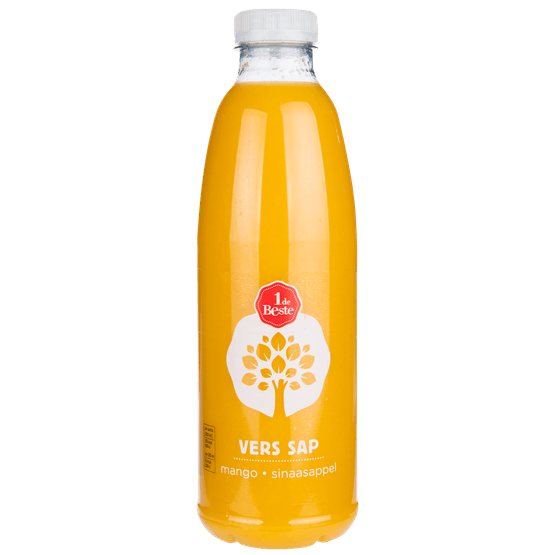 Foto van 1 de Beste Sinaasappel-mangosap vers op witte achtergrond