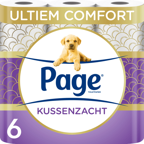 Foto van Page Toiletpapier 6 rollen kussenzacht op witte achtergrond