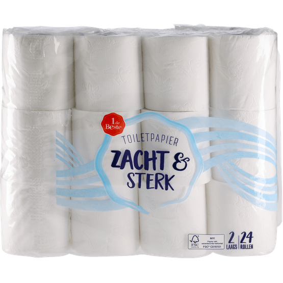 Foto van 1 de Beste Toiletpapier 2 laags op witte achtergrond