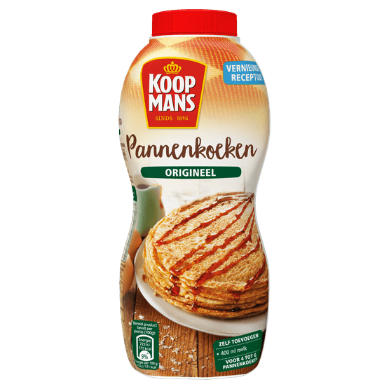 Foto van Koopmans Schudfles pannenkoekenmix origineel op witte achtergrond