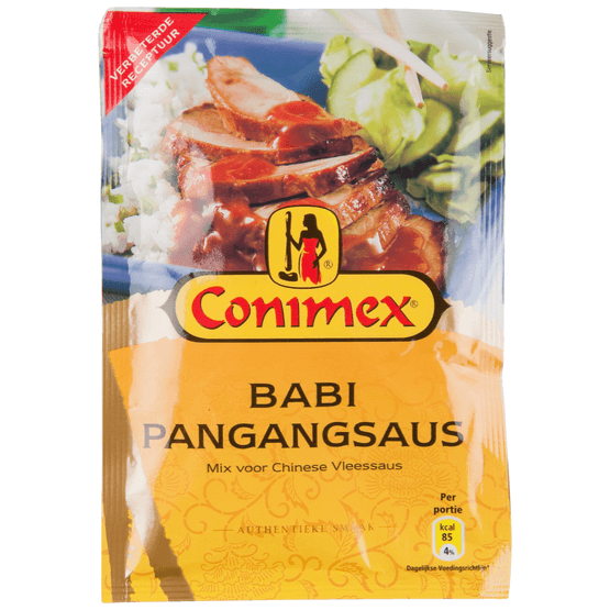 Foto van Conimex Kruidenmix babi pangangsaus op witte achtergrond