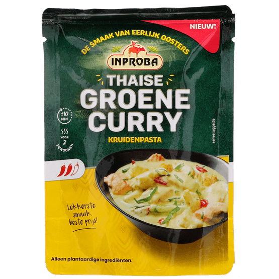 Foto van Inproba Kruidenpasta groene curry op witte achtergrond