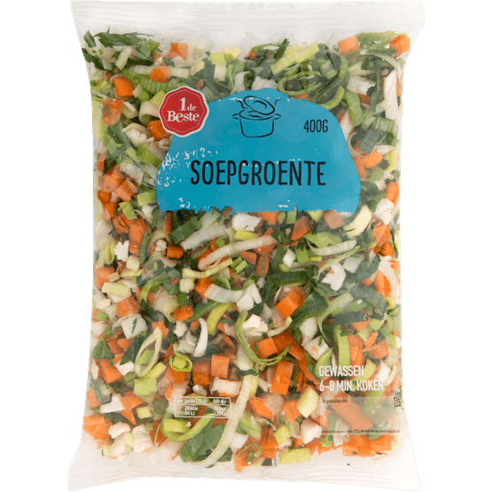 Foto van 1 de Beste Soepgroente op witte achtergrond