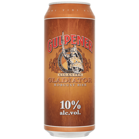 Foto van Gulpener Zwaar bier gladiator op witte achtergrond