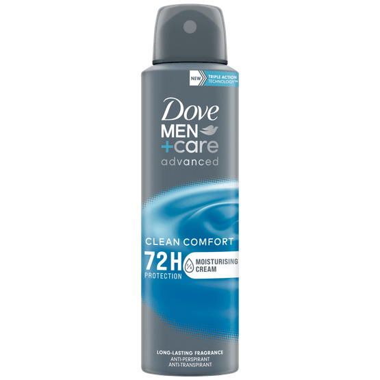 Foto van Dove Deospray men clean comfort op witte achtergrond