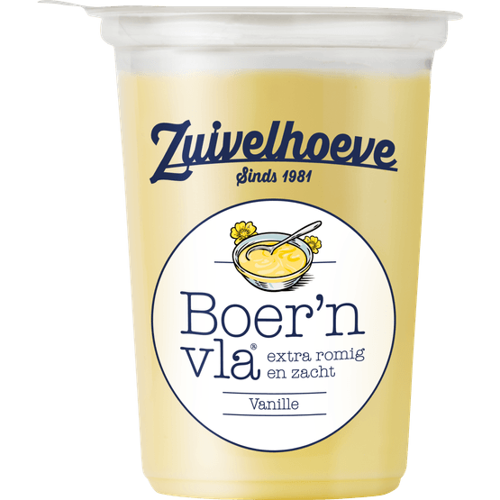 Foto van Zuivelhoeve Boern vla vanille op witte achtergrond