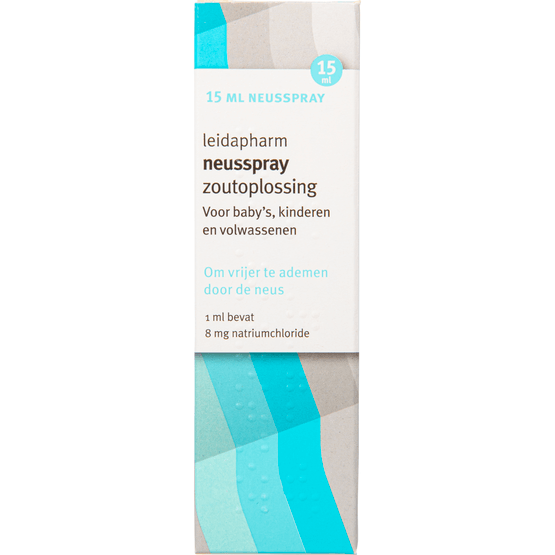 Foto van Leidapharm Neusspray zoutoplossing op witte achtergrond