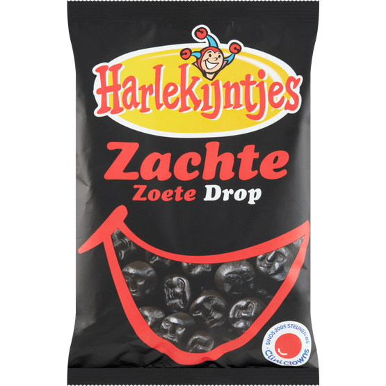 Foto van Harlekijntjes Drop zachte zoete op witte achtergrond