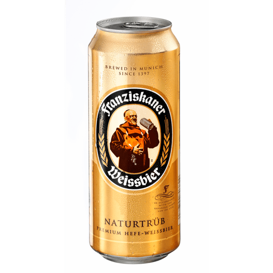 Foto van Franziskaner Weizen hefe op witte achtergrond